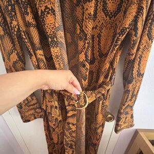 Zara Orange and Black Long Sleeve Dress